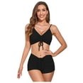 thumbnail image 7 of Sngxgn Women's Cutout Halter Swimsuit High Cut Bathing Suit(Black,M), 7 of 7