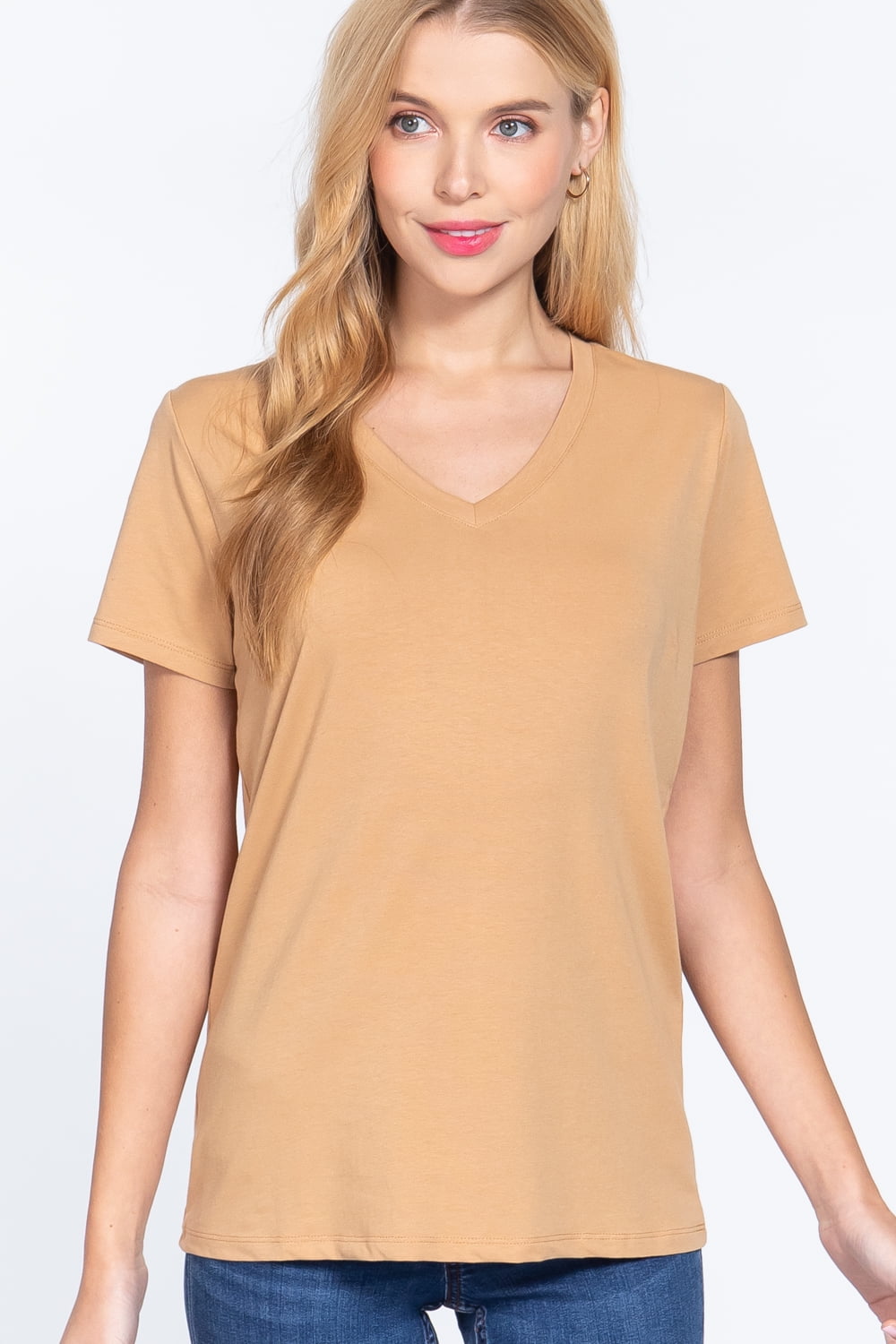 Short Sleeve V-neck Boxy Tee S 