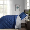 thumbnail image 3 of HIG Reversible Down Alternative Comforter Set, Queen, Navy/Gray, Diamond Stitch, 3 of 4