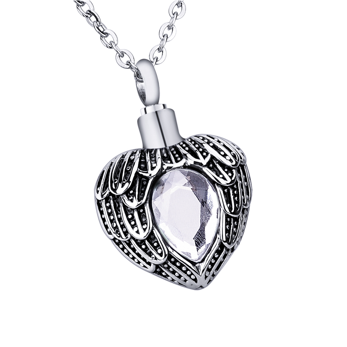 Inlay Multi-Colored Crystal Bar Memorial Urn Necklaces for Cremation Ashes Stainless Steel Keepsake Jewelry