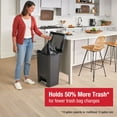 thumbnail image 3 of Rubbermaid Kitchen Trash Can, 19 Gallon, Plastic, Rectangular, Dual Compartment, Step Lid, Garbage Bin, Charcoal, 3 of 8