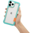 thumbnail image 2 of Compatible with iPhone 14 Pro Max Bumper Frame Case Frameless Cooling Heat Dissipation No Backplate Protection Fashion Shockproof Cover for Girls Women Man Blue, 2 of 14