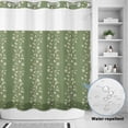 thumbnail image 2 of No Hook Shower Curtain, Sage Green Floral Shower Curtains for Bathroom with See Through Top Window, Spring Flowers Waterproof & Washable Bath Curtain Standard 72"x72", 2 of 9
