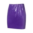 thumbnail image 2 of Qiylii Women‘s Skinny Sequined Pencil Skirts Sexy Leather Bodycon Mini Skirt, 2 of 6