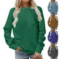 thumbnail image 5 of Dvprdro Sweatshirt for Women Fashion Solid Crew Neck Pullover Long Sleeve Casual Loose Tops, 5 of 5