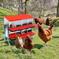 thumbnail image 7 of Lumiparty Chickens Nesting Boxes with Bracket Legs, 8 Compartment Roll Away Hens Nesting Box with Egg Collection, Perch, Lid Cover for Egg Protection, Red, 7 of 7
