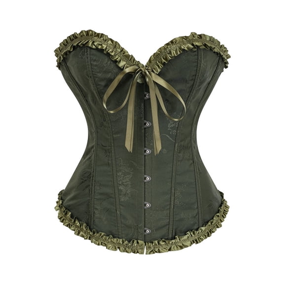 Corset for Women Lace Waist Corset Bustier Bodysuit Corset Shapewear Green L