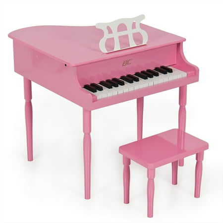 Classic Baby Grand Piano Best Choice Products Childs Grand Baby Piano with Kids Bench of Solid Wood Construction ()