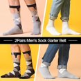 thumbnail image 3 of 2 pares de ligas de calcetines para hombre, tirantes de calcetines para hombre, clip resistente, ligas de calcetines ajustables, cinturón para hombres, talla única, 3 of 3