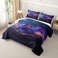 thumbnail image 3 of Feelyou Moon Stars Dragon Twin Quilt Set for Boys, Glitter Magical Animal Twin Coverlet Set, Navy, 2 Pieces, 3 of 7