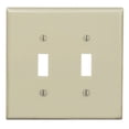 thumbnail image 1 of Placa de pared con interruptor de palanca de 2 elementos Leviton Midway Ivory PJ2-I, 1 of 3