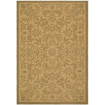 SAFAVIEH Courtyard Annie Floral Indoor/Outdoor Area Rug, Natural/Gold, 5'3" x 7'7"