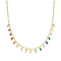 Ross-Simons 1.90 ct. t.w. Multi-Gemstone Drop Necklace in 18kt Gold Over Sterling, Women's, Adult