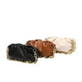 thumbnail image 2 of Women's Chain Pouch Bag | Cloud-Shaped Dumpling Clutch Purse | Ruched Chain Link Shoulder Handbag-White, 2 of 4
