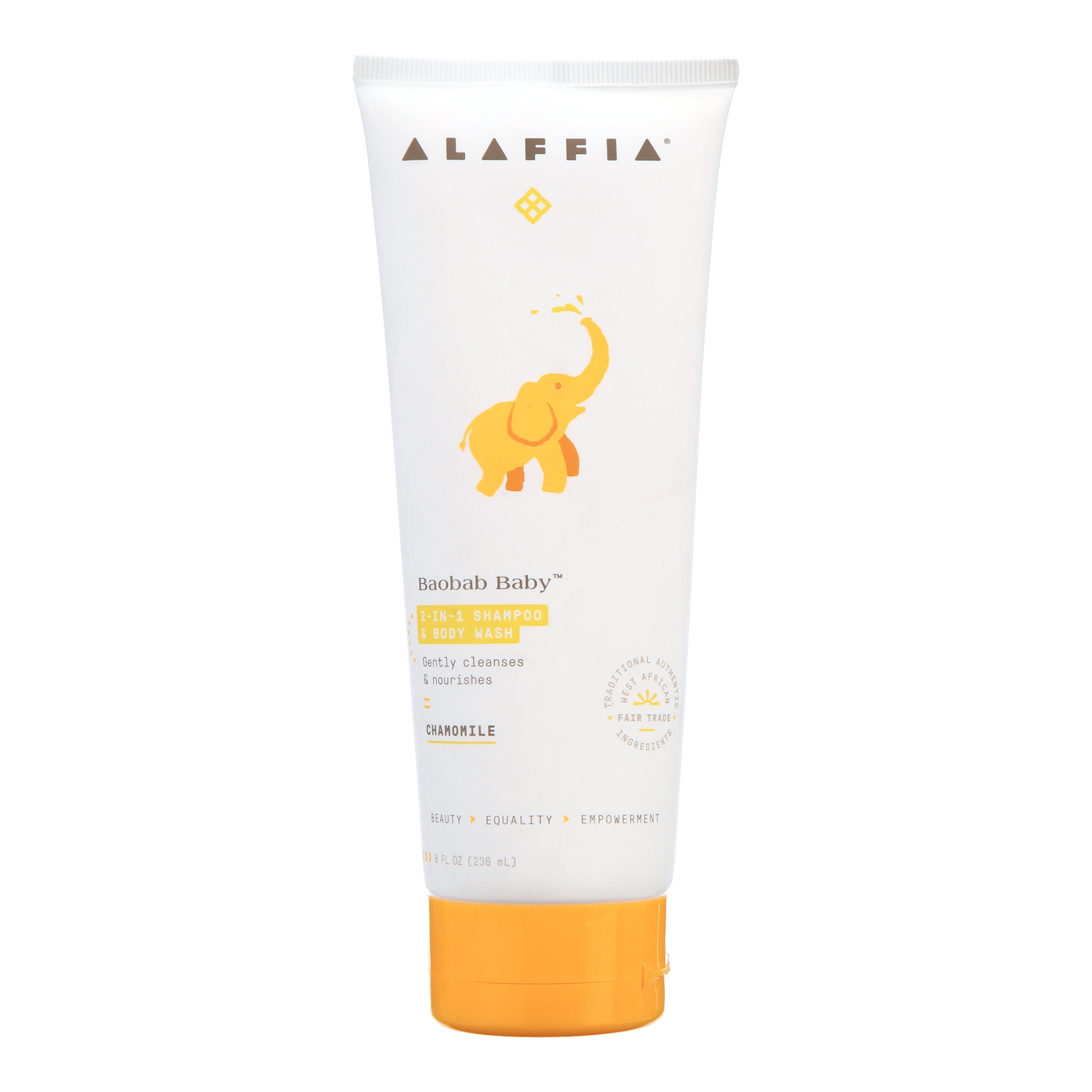 Alaffia Baobab Baby Nourishing 2-in-1 Shampoo & Body Wash, Chamomile, 8 oz