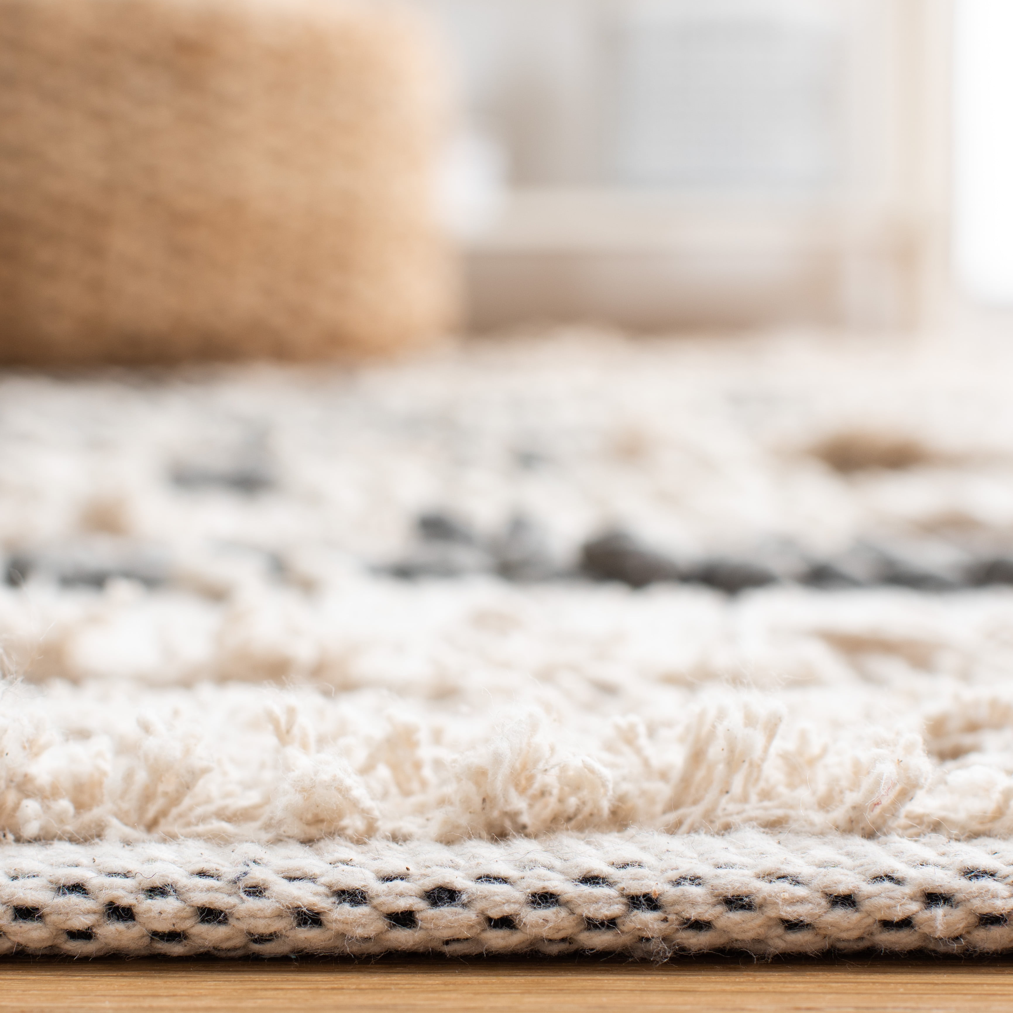 SAFAVIEH Natura Proinsias Striped Cotton Area Rug, Beige/Grey, 4' x 6'