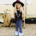 thumbnail image 4 of JLMSPLWG Baby Girl Flare Jeans Kids Color Block Denim Pants Infant Two-Tone Bell Bottom Ruffle Jean Newborn Soft Gradient Color Jeans with Pockets Toddler Girl Clothes, 4 of 8
