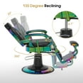 thumbnail image 2 of BarberPub Multicolor Heavy Duty Barber Chair with Headrest, All Purpose Antique Hydraulic Reclining Salon Chair, 2 of 12