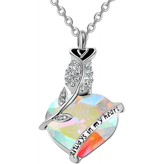 Heart Cremation Urn Necklace for Ashes Urn Jewelry,Always in My Heart Cremation Pendant Locket Memorial Gift