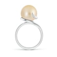 thumbnail image 2 of ANGARA Golden South Sea Cultured Pearl Ring with Spiral Metal Loop in 14K White Gold for Women | June Birthstone, Birthday, Anniversary, Jewelry Gift for Women | Pearl Ring, 2 of 8