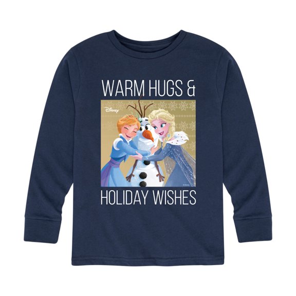 Frozen 2 - Warm Hugs Holiday Wishes - Toddler And Youth Long Sleeve Graphic T-Shirt