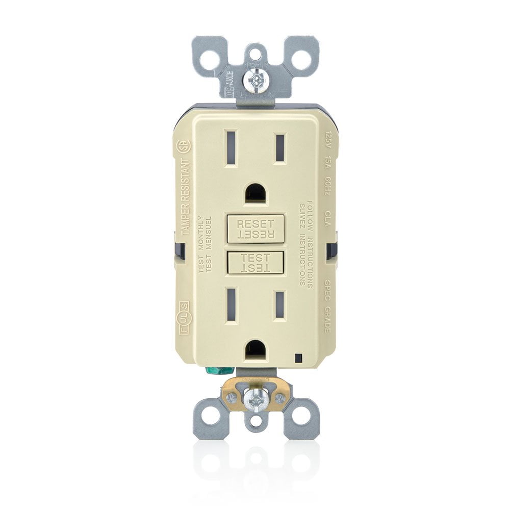 Leviton GFTR1-I Tamper Resistant GFCI Receptacle, 15A, 125V , Ivory
