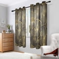 thumbnail image 2 of Yayeee Window Curtains Light Filtering 63"x42" Grommet Panel Pair Home Living Room Decor, Black Flower Pattern, 2 of 7
