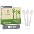 thumbnail image 1 of Cucharas compostables Ecovita 140 utensilios desechables grandes, 1 of 9
