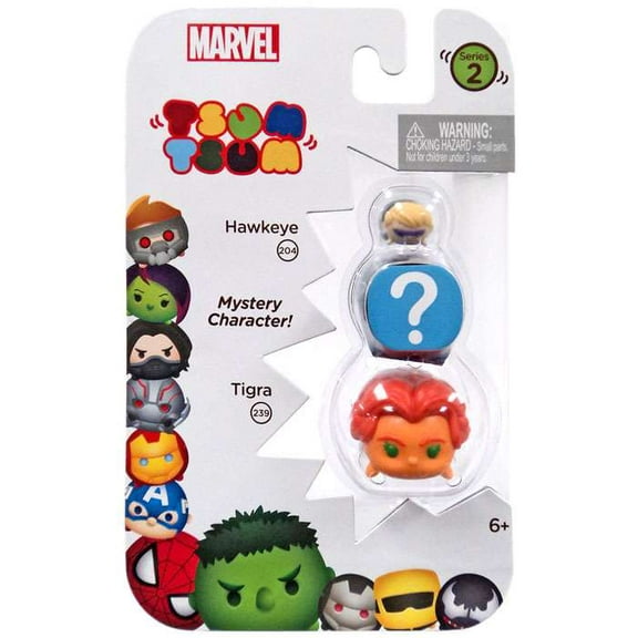Marvel Tsum Tsum Series 2 Hawkeye & Tigra Mini Figures, 3 Pack