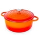 thumbnail image 1 of Olla holandesa de hierro fundido con tapa – Cacerola esmaltada antiadherente apta para horno – Batería de cocina resistente para horno holandés – Naranja, 7.3 cuartos, 30 cm – de Nuovva, 1 of 5