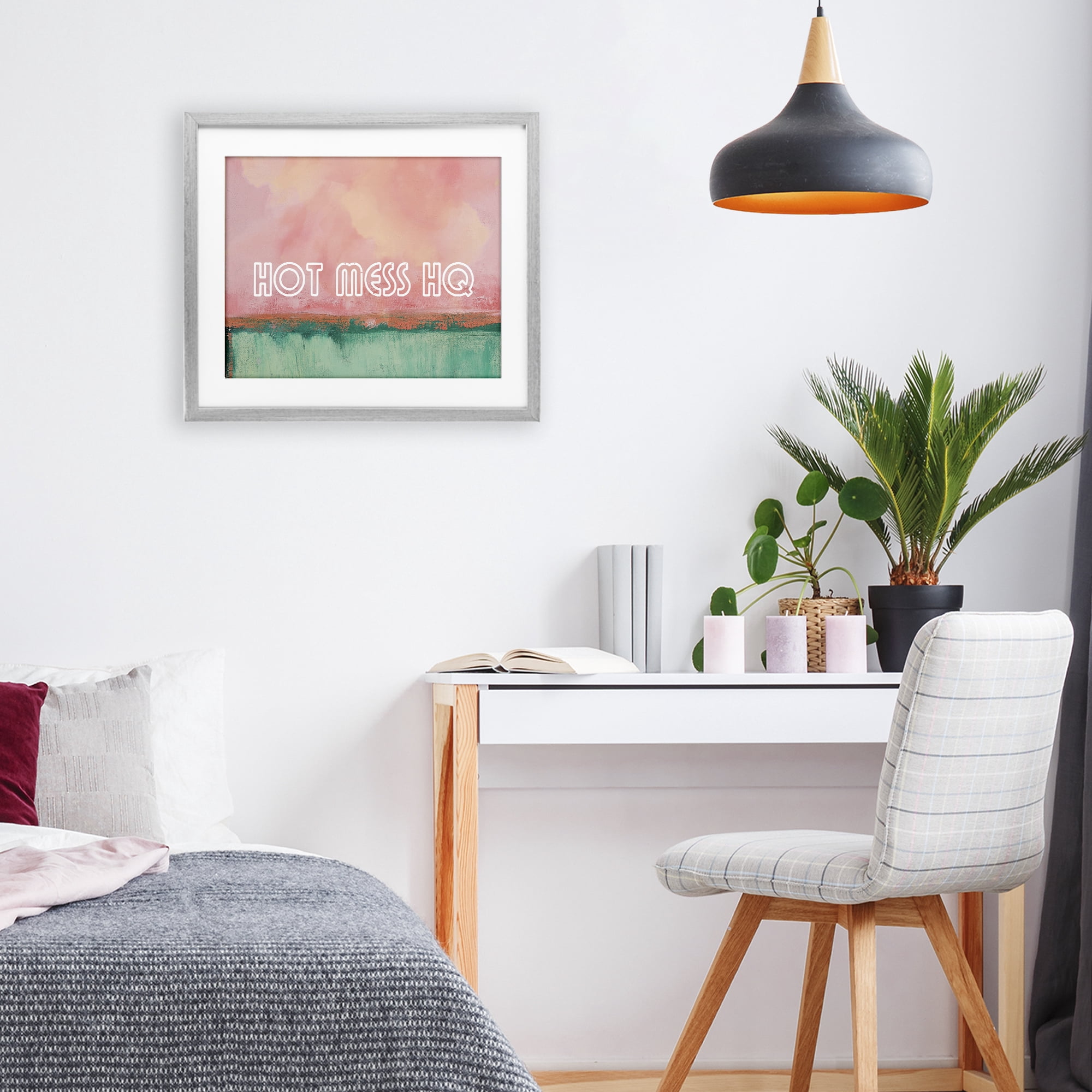 Stupell Industries Hot Mess Headquarters Gray Framed Print Under Glass, design by Gina Kelly