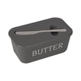 thumbnail image 2 of Butter Dish with Knife Storage - Airtight Seal Butter Container (Black/Dark Green/Gray/Beige/Navy) to Keep Fresh, Food-Grade Kitchen Storage Organizer (Gray), 2 of 3