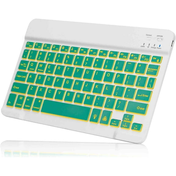 Rechargeable Bluetooth Keyboard and Mouse Combo-7-Color Backlit Ultra-Slim Portable Compact Wireless Mouse Keyboard Set for Android Windows Tablet Cell Phone iPhone iPad Mini, iPad 13 and Above