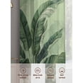 thumbnail image 6 of Palm Leaves Tropical Sheer Curtains 45 Inch Length 2 Panels Set Window Treatments, Green Botanical Summer Green Ombre Rod Pocket Semi Curtains for Living Room/Bedroom/Kitchen Décor, 104"W x 45"L, 6 of 7