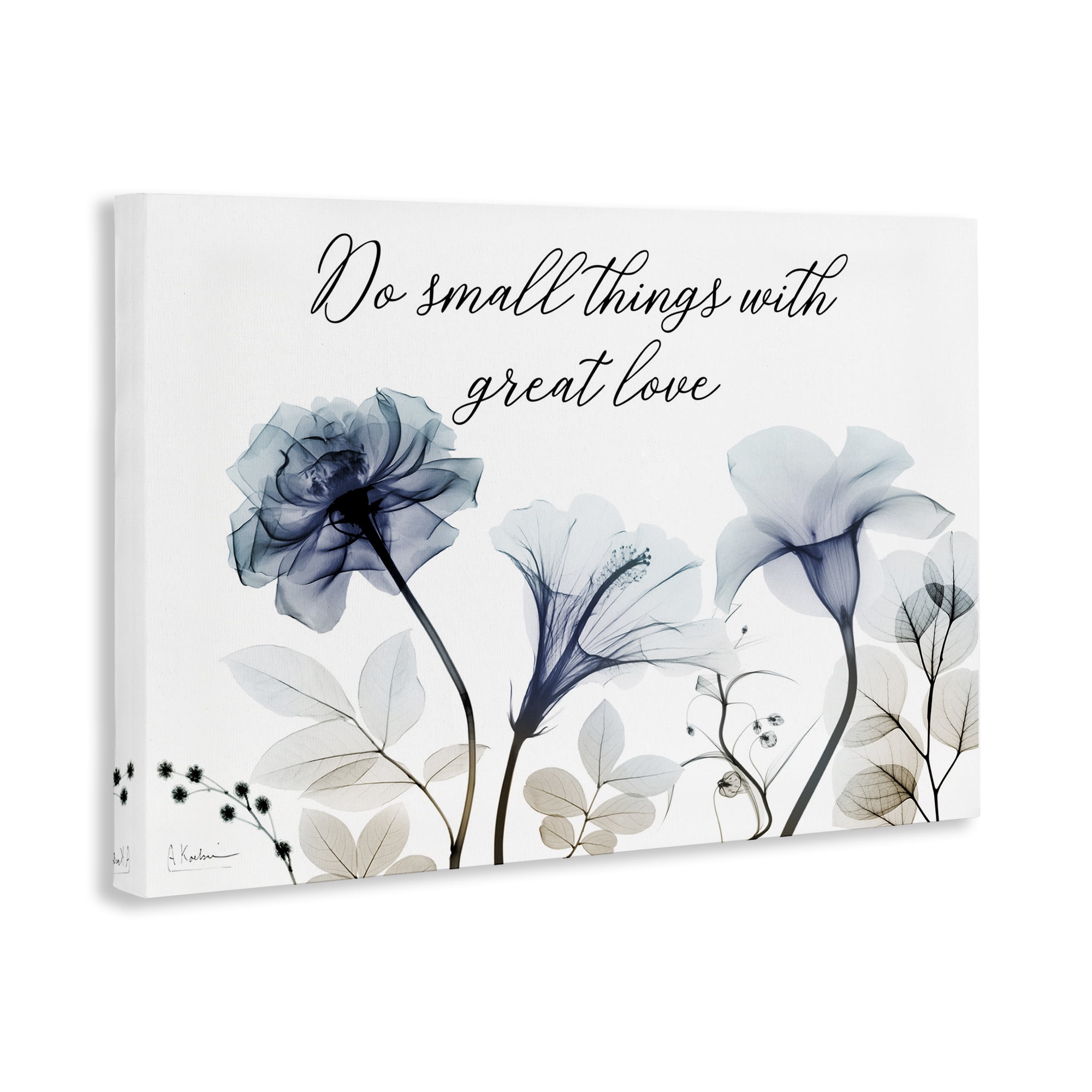 Stupell Industries With Great Love Floral Religious Painting Gallery Wrapped Canvas Art Print Wall Art, 45 x 30
