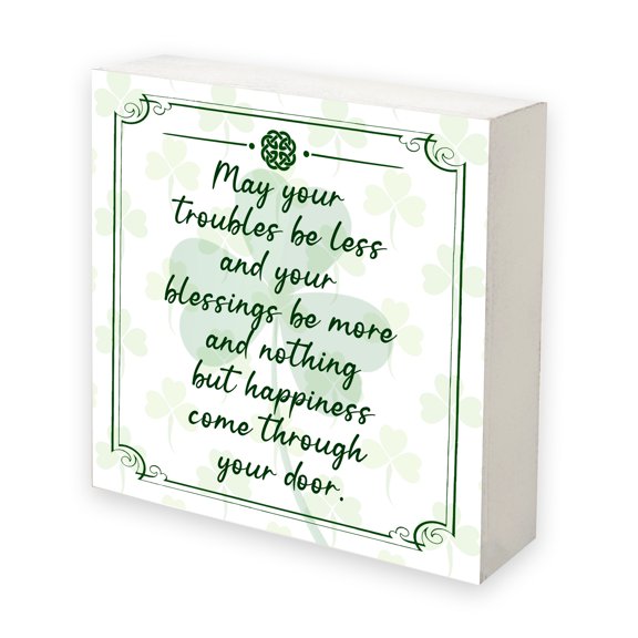 Lifesong Milestones Inspirational Irish Shadow Box 6x6in - May Your Trouble Be Less