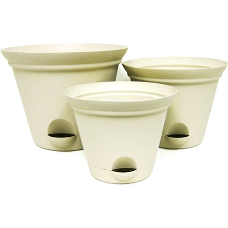 Mainstays Self-Watering Planter - Set of 3, Ivory