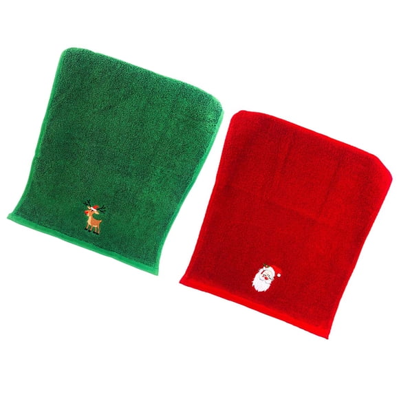 Billuyoard Toallas de mano de Navidad, tela decorativa de Año Nuevo, decoración navideña bordada para mujer, toalla de encantadora, hogar, baño, Kits de decoración para fiestas rojo verde Billuyoard HA045069-02