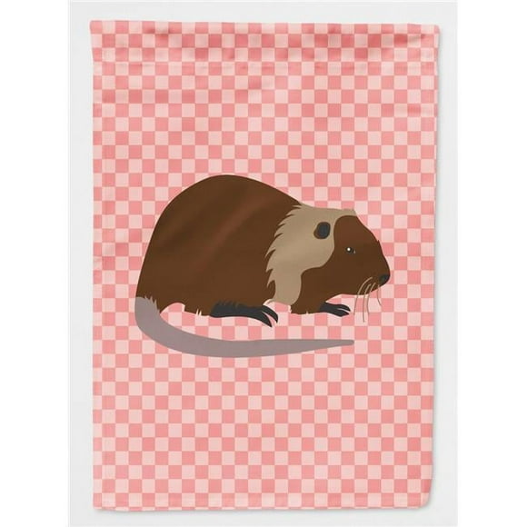 Carolines Treasures BB7879GF Coypu Nutria River Rat Pink Check Garden Flag