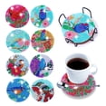 thumbnail image 1 of Kit de posavasos con pintura de diamantes DIY, tapete para tazas con diamantes, posavasos con dibujos animados, 8/10 Uds., 1 of 9