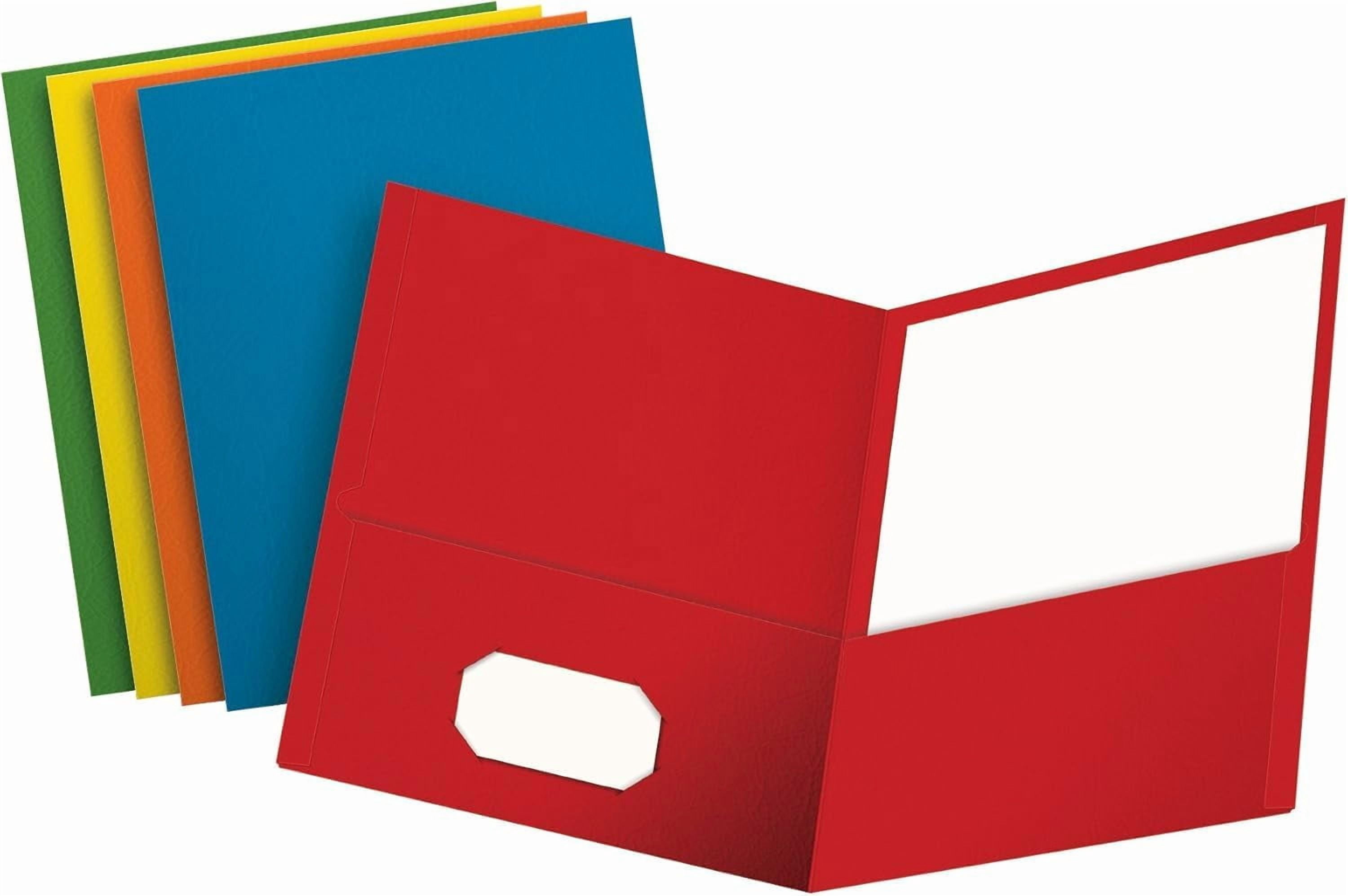 General Two Pocket Folders,Textured Paper,Assorted Colors (Blue,Red,Yellow,Orange,Green),for School,Home,and Office,Letter Size,25 Per Box (57513EE),(Pack of 5)