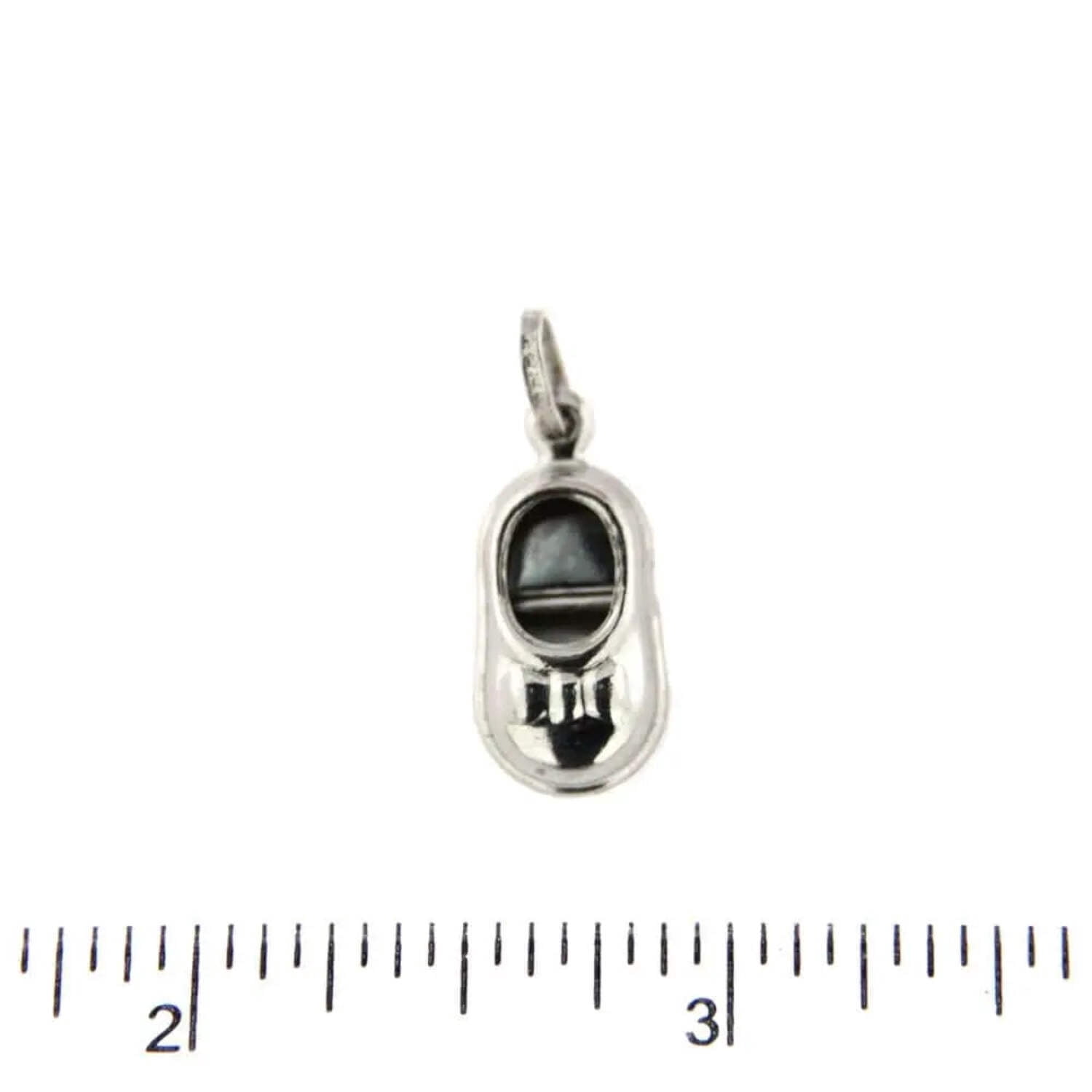 18K White Gold Shoe Charm (15mm X 10mm/25mm with Bail)