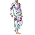 thumbnail image 2 of Yiaed Eiffel Tower and Hearts Print Men’s Pajamas Set - Long Sleeve Button Down Sleep Shirt and Pajama Bottoms Sleepwear Set Mens Pjs Sets Men's Pajama Bottoms-Medium, 2 of 7