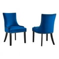 thumbnail image 2 of Modway Marquis 20.5" Velvet Dining Side Chairs in Emerald Green/Black (Set of 2), 2 of 9
