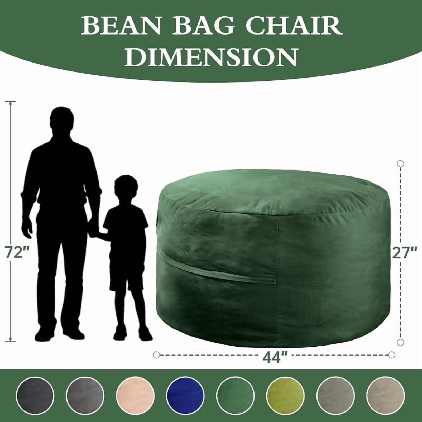 MOOSENG 4FT Bean Bag Chair, Comfy Bean Bag for Adults & Kids, Fluffy Large Bean Bag Sofa with Removable Cover & Side Pocket for Living Room, Gaming, Playroom