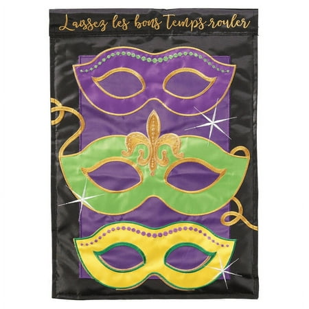 Magnolia Gardens M011591 Mardi Gras Mask Garden Flag