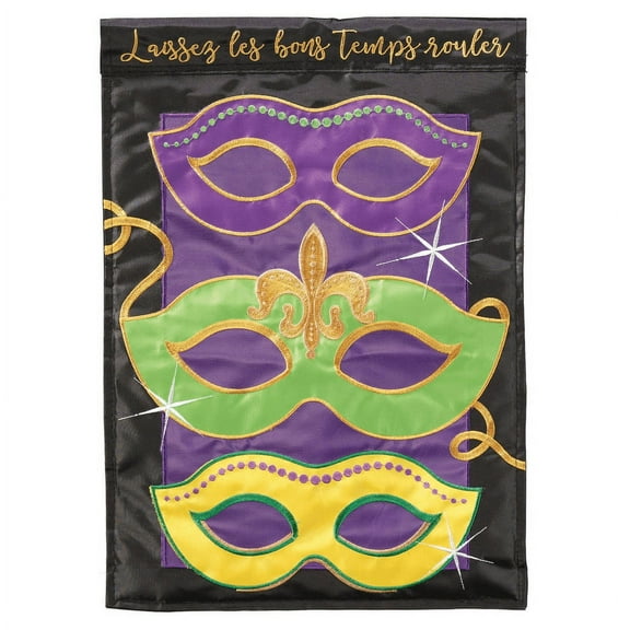 Magnolia Gardens M001591 Mardi Gras Mask Garden Flag - Large