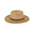 thumbnail image 2 of Karen Keith  Braided Toyo Fedora Sun Hat with Leopard Hat Band (Women), 2 of 4