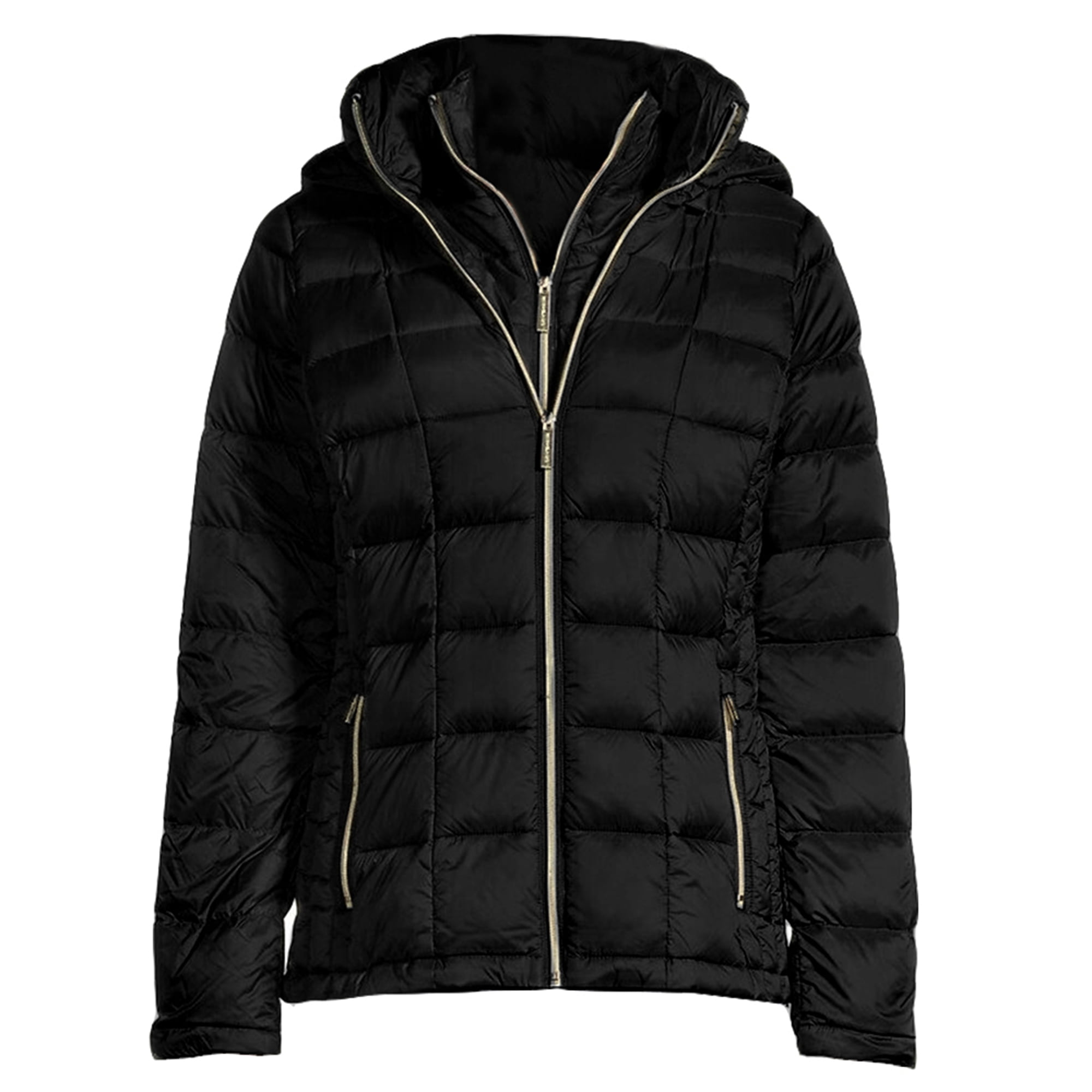 Michael Kors Women's Black Double Layer Hooded Down Packable Coat (XS) -  
