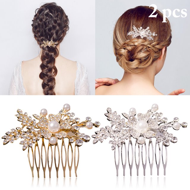 2PCS Bridal Hair Comb Fashion Creative Hair Side Comb Wedding Hair Accessories